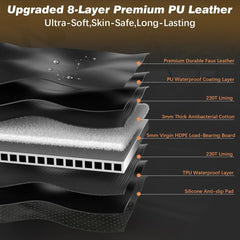 Gusil mesh-window design enhances breathability and reduces stress.