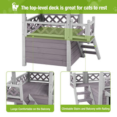 GUTINNEEN cat house stairs image highlights exercise and play.