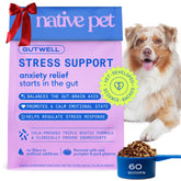 Native Pet GutWell stress pellets close-up for calming support.