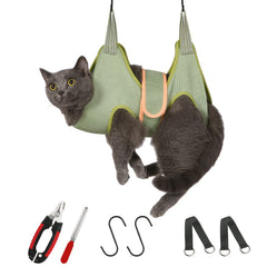 Guzekier cat grooming hammock setup for safe, calm grooming sessions.
