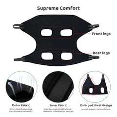 Guzekier grooming hammock harness side view for easy positioning