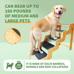 GXONE dog-stairs-bamboo-natural-material highlights durable natural bamboo construction