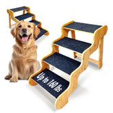 GXONE dog stairs at bed edge helping large dogs reach elevated surfaces safely.