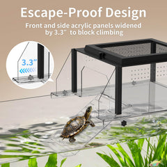 GYACS platform escape-proof design helps keep turtles secure while observing enclosure