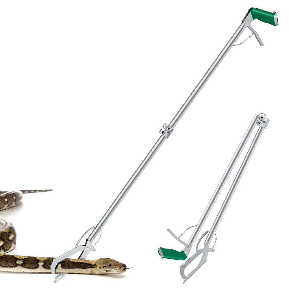 GYORGKSHI 60-inch snake tongs extended for safe distant capture.