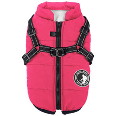 Gyuzh dog coat harness front view for easy on-off and fit