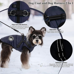 Gyuzh dog coat harness warm fleece lining for chilly park days