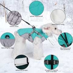 Gyuzh dog coat waterproof outer layer and padded interior for warmth.