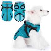 Gyuzh Dog Coat with Harness close-up showing built-in harness for safer walks