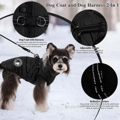 Gyuzh dog coat with harness features easy zipper closure for quick on/off