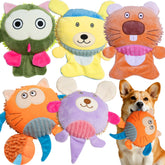 GZQKUSO 5-pack squeak crinkle dog toys close-up for engaging fetch sessions