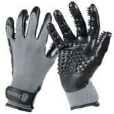 H HANDSON Pet Grooming Gloves front view for gentle brushing on all fur types.
