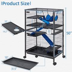 HABUTWAY chinchilla cage interior five platforms promotes climbing and enrichment.