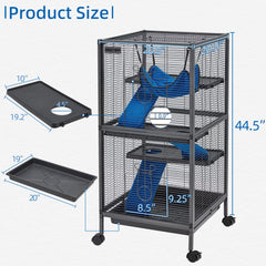 HABUTWAY hammock-top critters cage featuring cozy resting area for small animals.