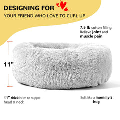 HACHIKITTY Calming Donut Cuddler XL donut-shape close-up highlights plush fur warmth