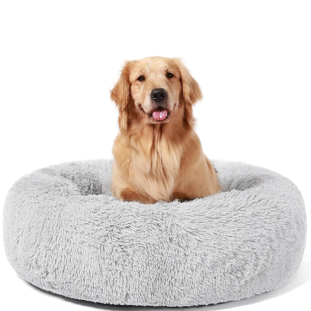 HACHIKITTY Calming Donut Cuddler XL exterior view shows plush round bed for cozy naps