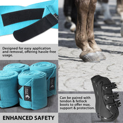 HackFond durable polo wraps demonstrate long-lasting stitching for regular use in polo and riding