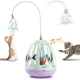 HAIPPILLY interactive cat toy chirping bird in cage boosts exercise and curiosity