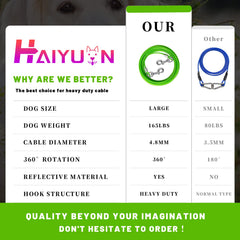 HaiYUAN: cable de 25 pies para perros, libertad ampliada al aire libre.