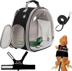 halinfer bearded dragon carrier backpack with secure harness for safe travel.