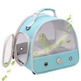 Halinfer Bird Travel Cage shows side windows for visibility and airflow benefits.