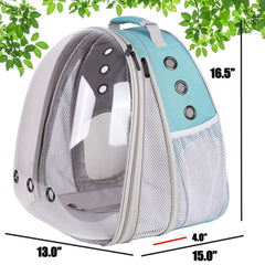 Halinfer bubble window pet carrier offers clear view and comfort on walks and car trips.