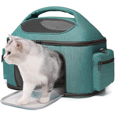 halinfer large-fat-cat-carrier inside-view shows roomy 20-lb capacity for travel comfort