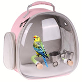 Halinfer small bird travel backpack front window lets parakeet observe surroundings during travel.