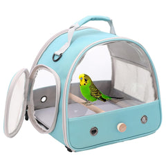 halinfer small bird travel cage front view with clear windows for scenic travel