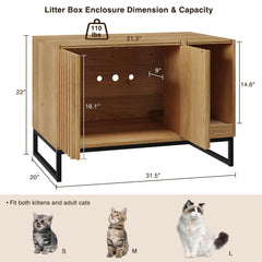Halitaa Litter Box Enclosure top surface shown with space for decor.