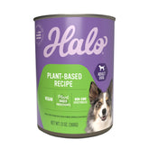 Halo Garden of Vegan wet dog food closeup of ingredients showing plant-based protein for balanced nutrition.