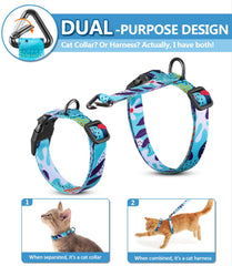 Halypet anillo triangular desmontable en arnés para gato