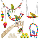 Hamiledyi 17Pcs parrot toys set assembly demonstrates engaging enrichment for energetic birds.