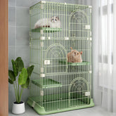 Hamiledyi 4-Tier Cat Cage assembly shows tool-free setup for quick pet space.