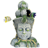 Hamiledyi Buddha head aquarium decor resin with detailed texture for natural scenery
