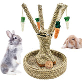 Hamiledyi Bunny Chew Toy climbing tree provides durable exercise and stimulating play for small pets.