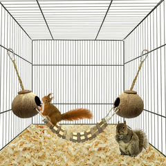Hamiledyi coconut bird nest hut dual nests for shared nesting and play