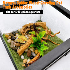 Hamiledyi driftwood aquarium bottom decoration sits securely on the tank floor.
