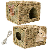 Hamiledyi grass house rabbit nest provides cozy resting space