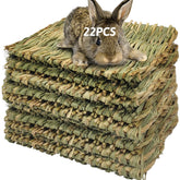 Hamiledyi grass mat inside cage offers chew-friendly bedding for small pets.