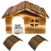 Hamiledyi hamster hideout house in natural wood offering cozy shelter and security