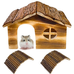 Hamiledyi hamster hideout house in natural wood offering cozy shelter and security
