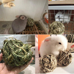 Hamiledyi Rabbit Chew Ball supports dental health through natural grass chewing