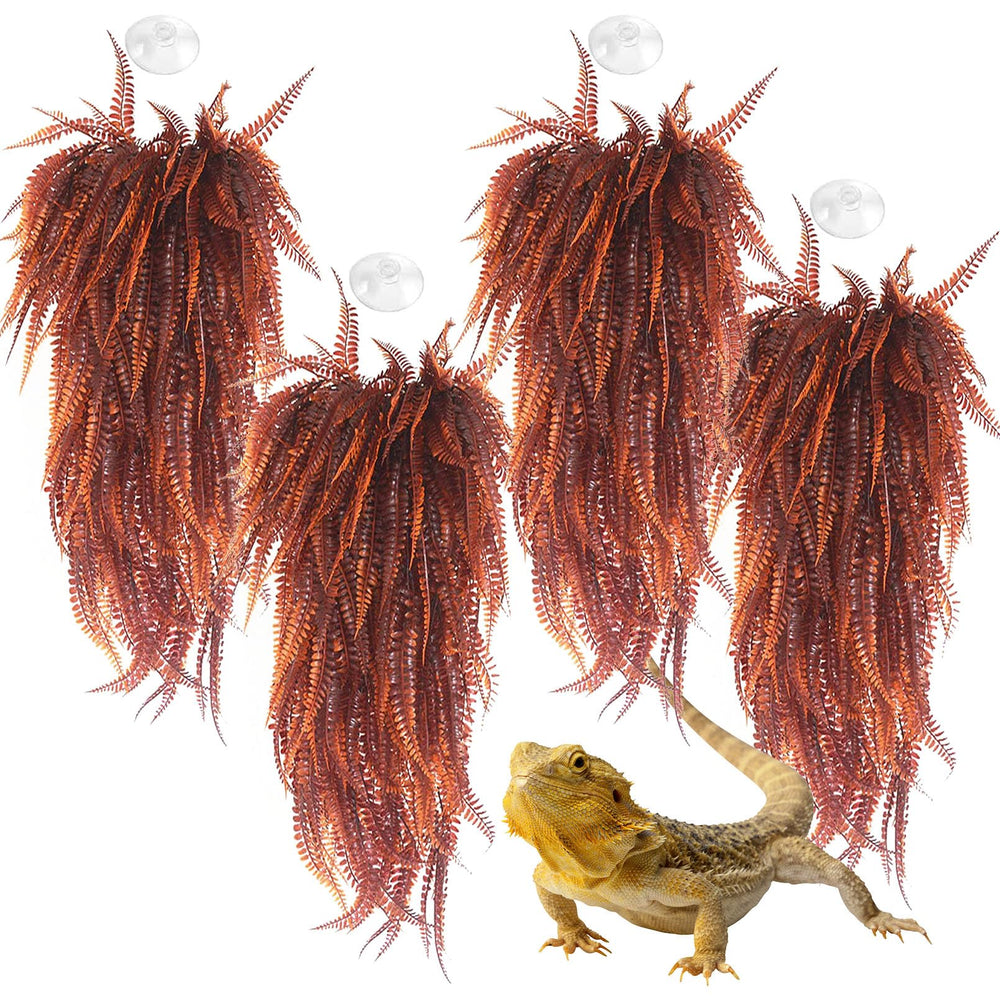 Hamiledyi reptile plants 4pcs hanging vines for terrarium decor, easy habitat enrichment