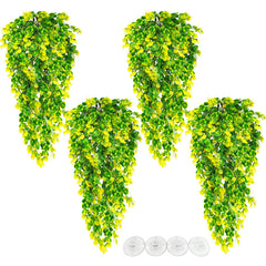 Hamiledyi reptile plants hanging 4pc set adds climbing enrichment to terrariums