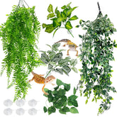 Hamiledyi reptile plants hanging leaf vines 32-inch for natural hiding spaces in terrarium.