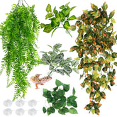 Hamiledyi reptile plants large hanging leaf style3 with suction cups for tank decor