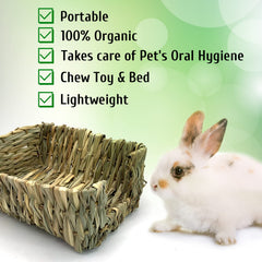 Hamiledyi straw balls bunny toys closeup demonstrate safe chewing and mental stimulation.