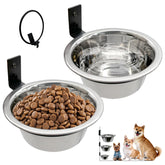 Hamiledyi wall-mounted elevated dog bowls show space-saving setup for larger pets.