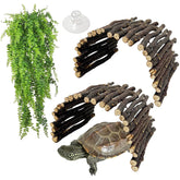 Hamiledyi wooden bridge hideouts offer secure retreat and enrichment for reptiles